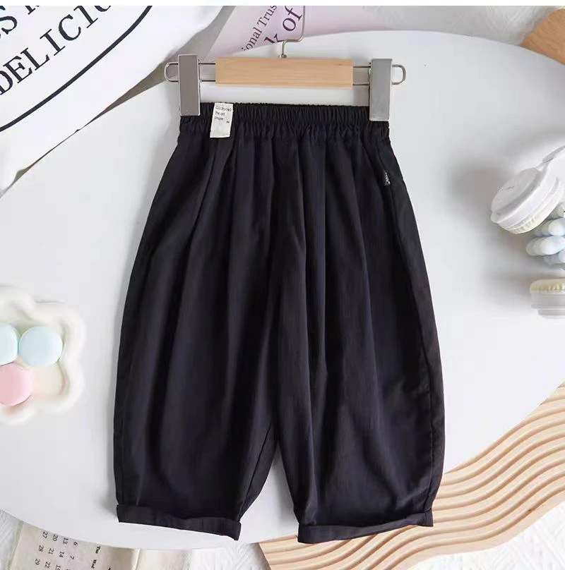 男童夏季薄款速干裤儿童韩版九分裤女童宽松休闲裤洋气百搭防蚊裤