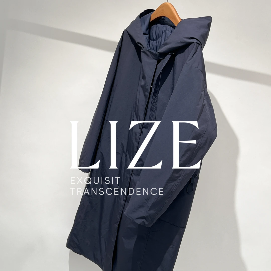 LIZE「两面穿·L0296」连帽绗缝长款95鹅绒服