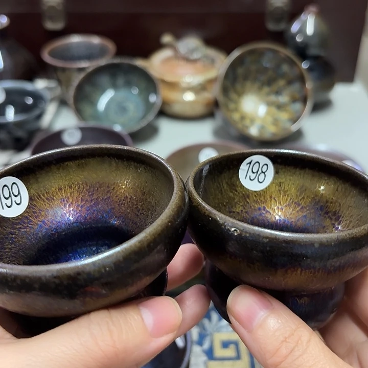 亮***亮茶盏198，199 坚记茶盏摆件