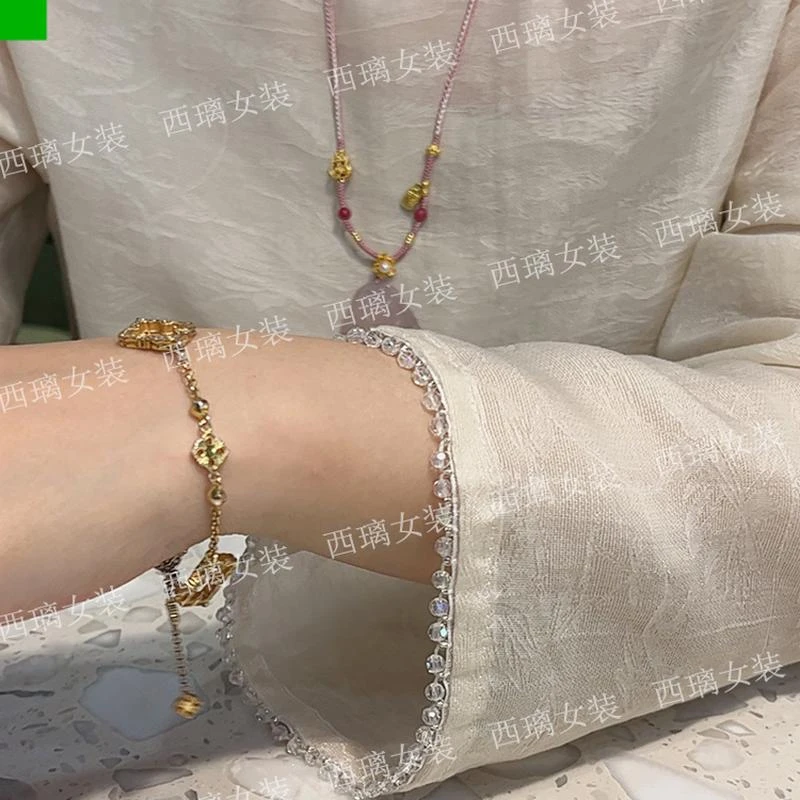 【璀璨芳华】薄款半透新中式国风打底衫衬衫九分长袖女春夏季钉珠