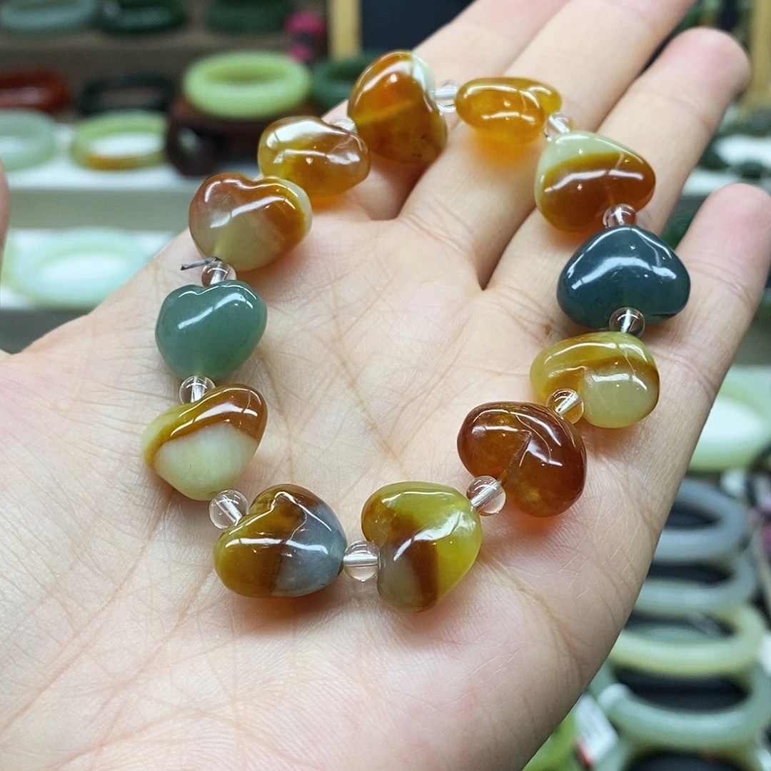 岫玉未镶嵌手链岫玉花玉
