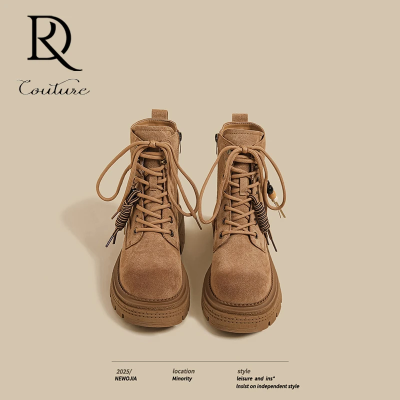 【DR专柜正品】韩系美搭ins显白显腿长厚底马丁靴女2025春秋新款百