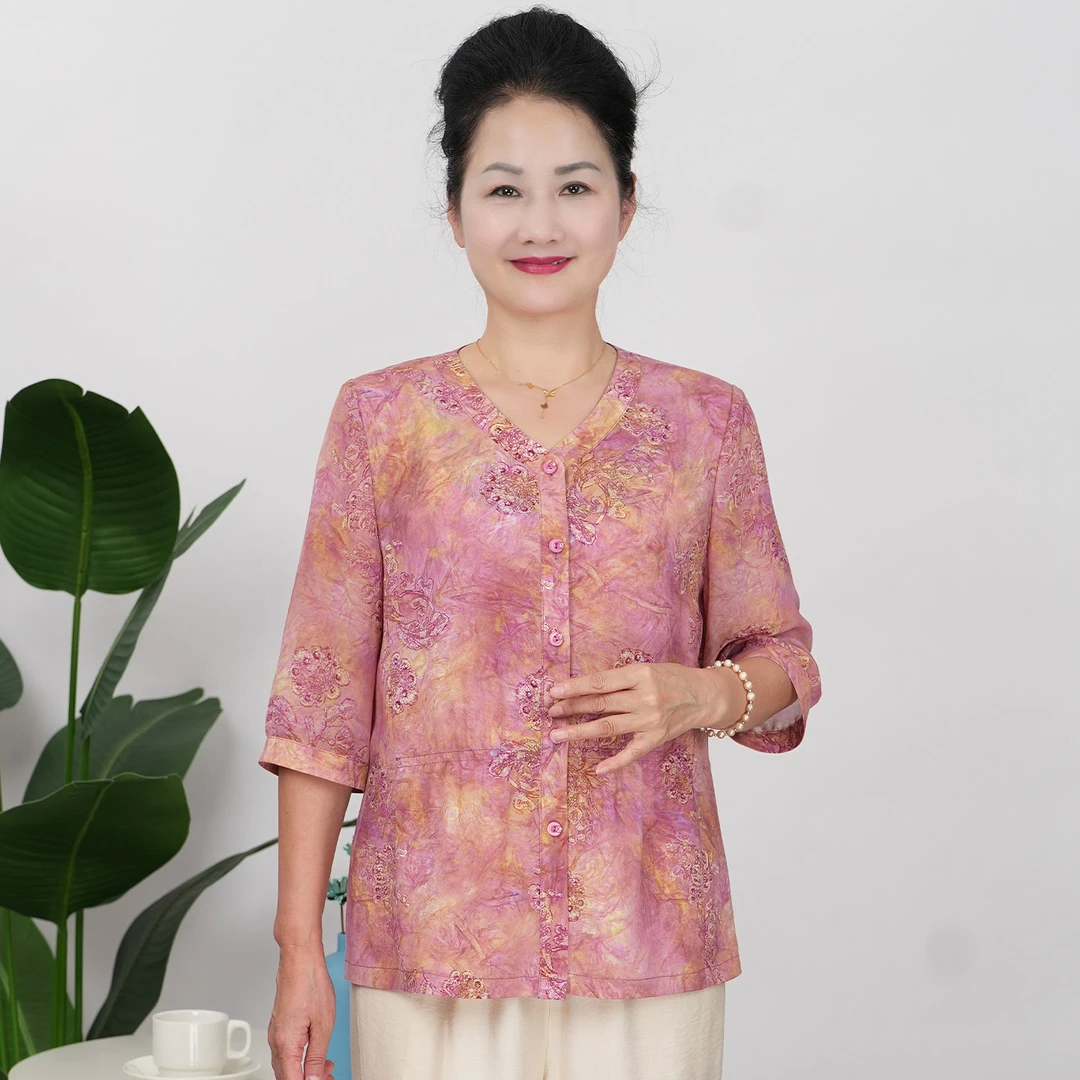 中老年女装国风显瘦中老年套装中老年女装港风山本风