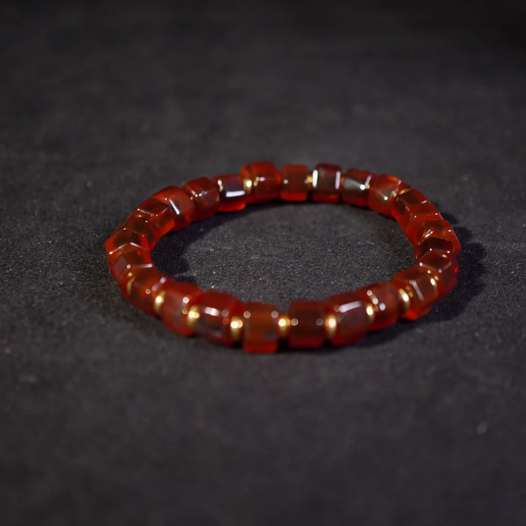 43G5-04 清 红玛瑙串