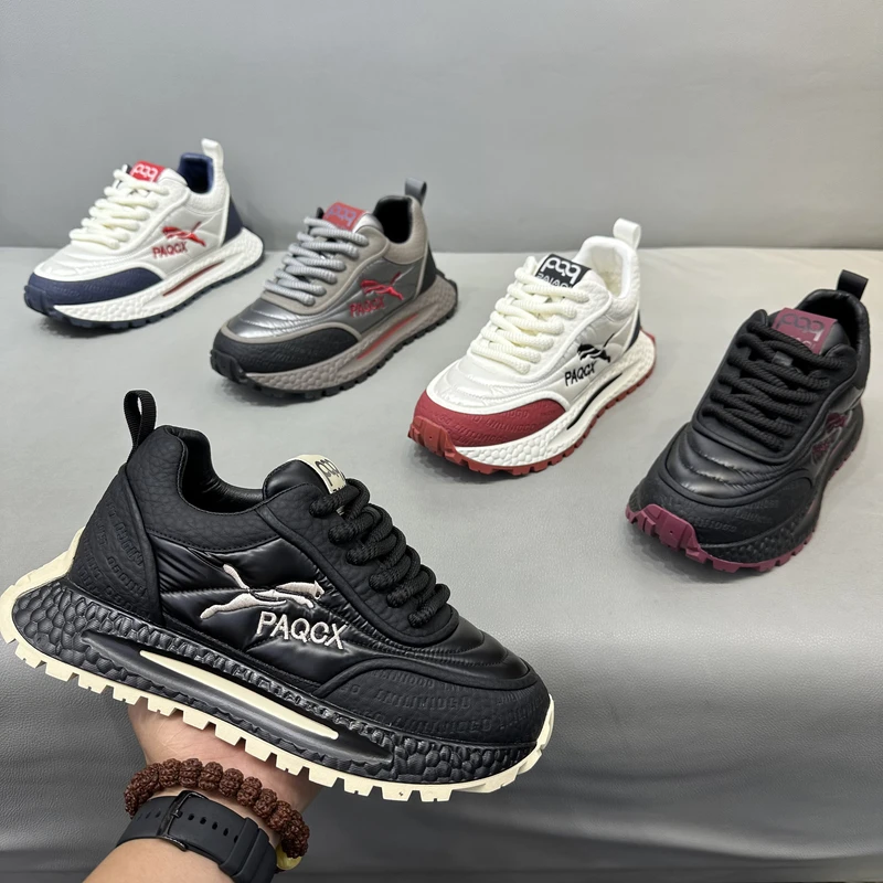 四季新款低帮系带增高厚底舒适轻便防滑软底运动休闲百搭潮流男鞋