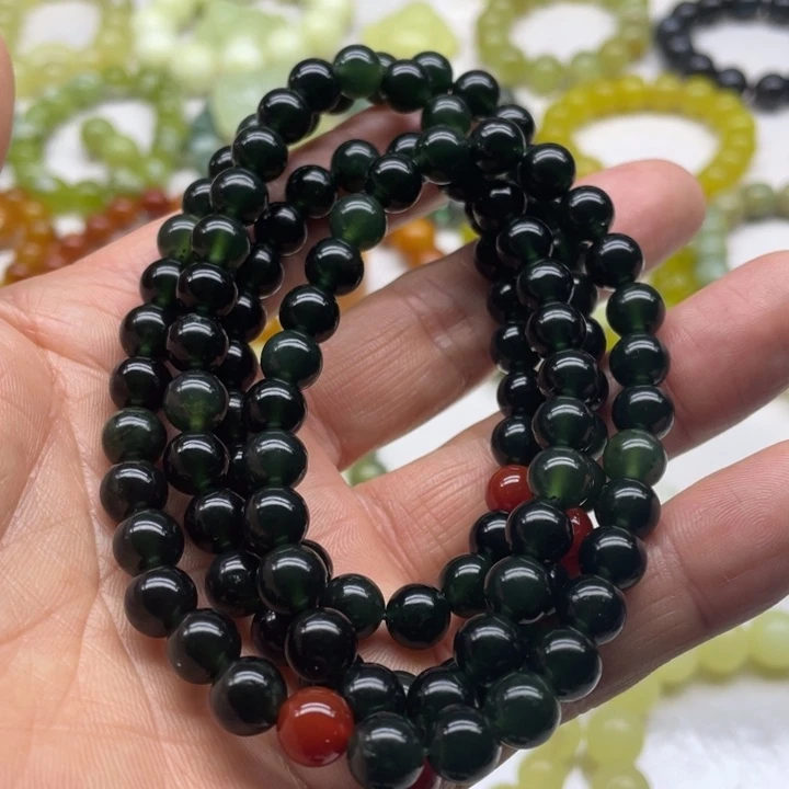 蛇纹石玉项链8未镶嵌