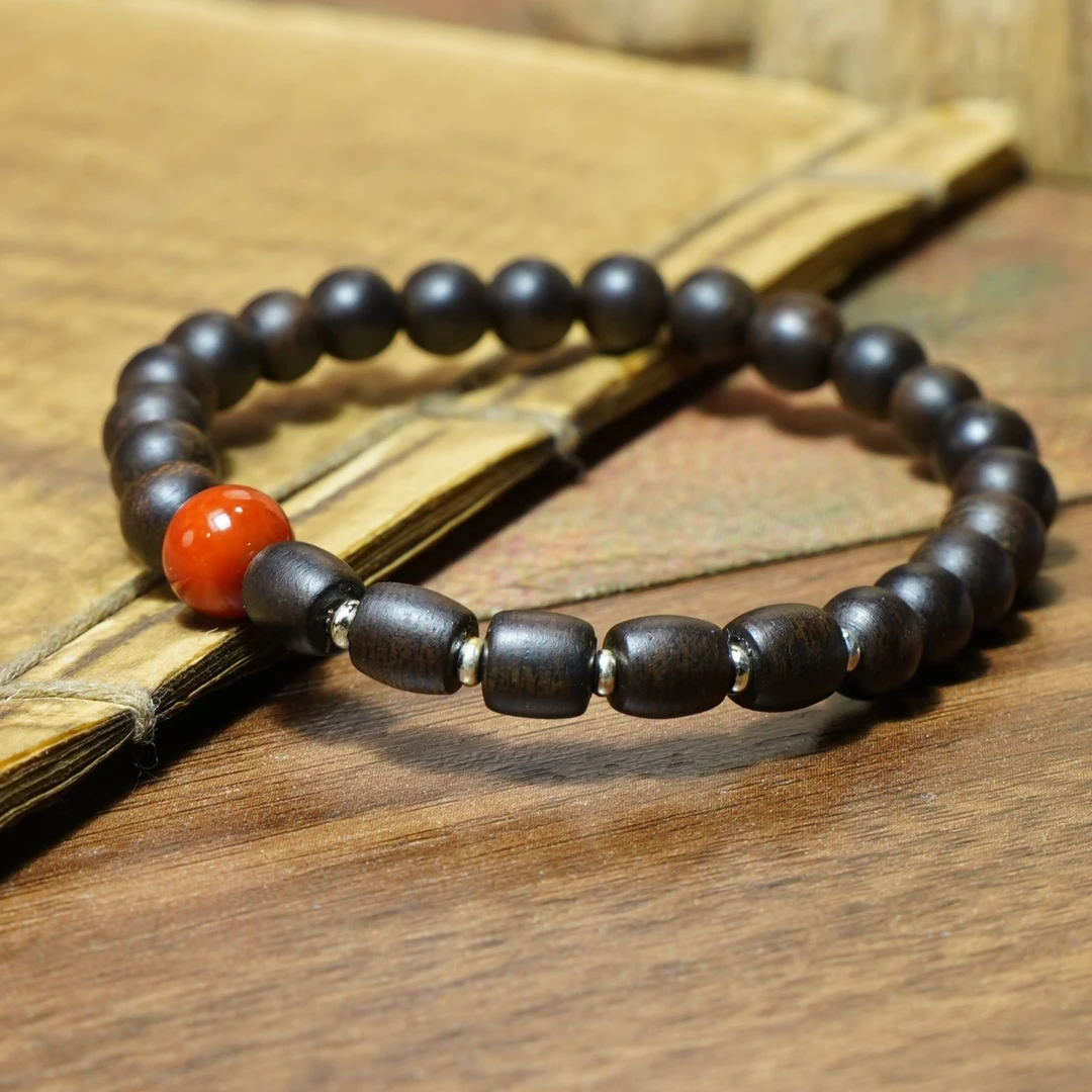 【臻宝阁】紫棋0.6+白棋5颗老料沉水沉香手串