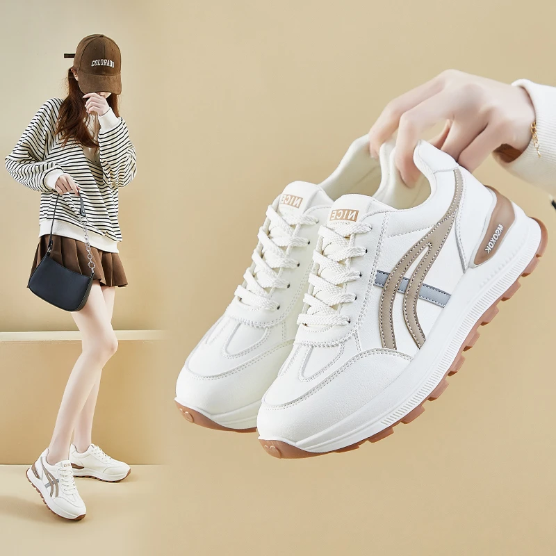 ins韩版新款阿甘鞋女2025春季学生跑步运动厚底增高休闲鞋