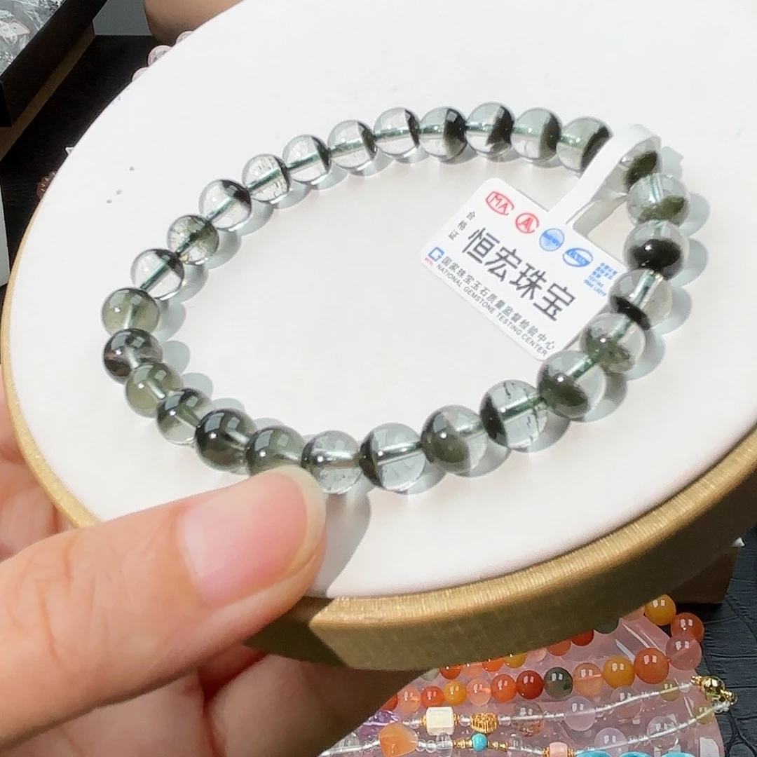 水晶手链未镶嵌绿幽灵聚宝盆