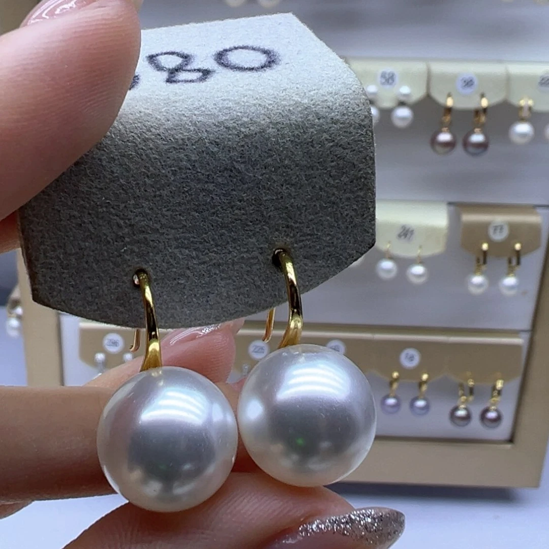 银S925镶嵌淡水珍珠耳饰