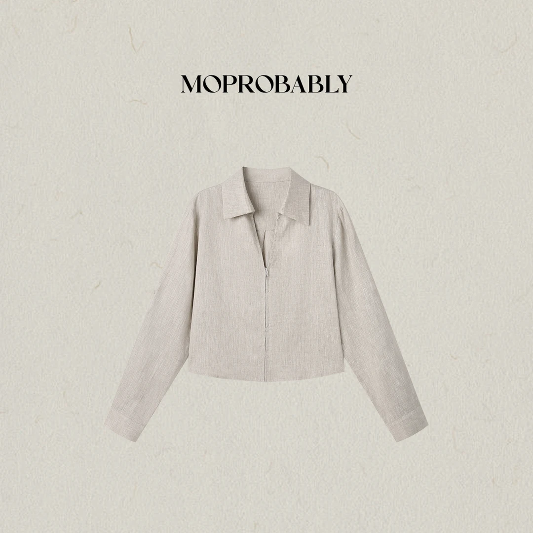 Moprobably李予诺「摩尔」"100%亚麻"轻奢百搭高级感衬衫L5355007