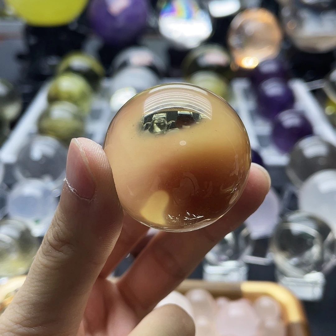水晶珠宝半成品未镶嵌3.7cm黄水晶