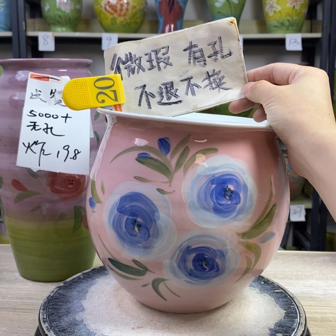 景德镇手工手绘陶瓷花盆