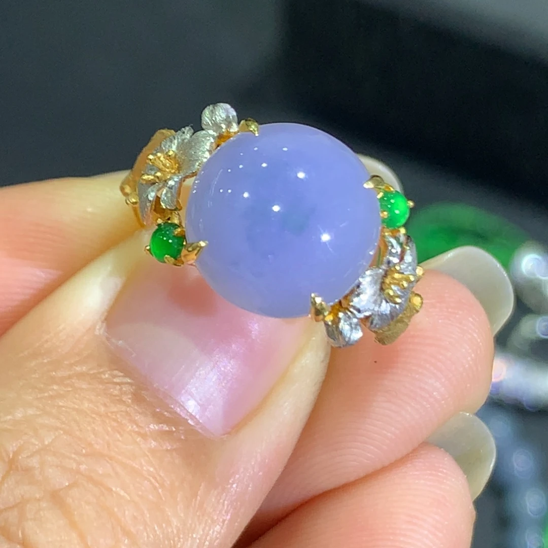 翡翠戒指18K金镶嵌9、