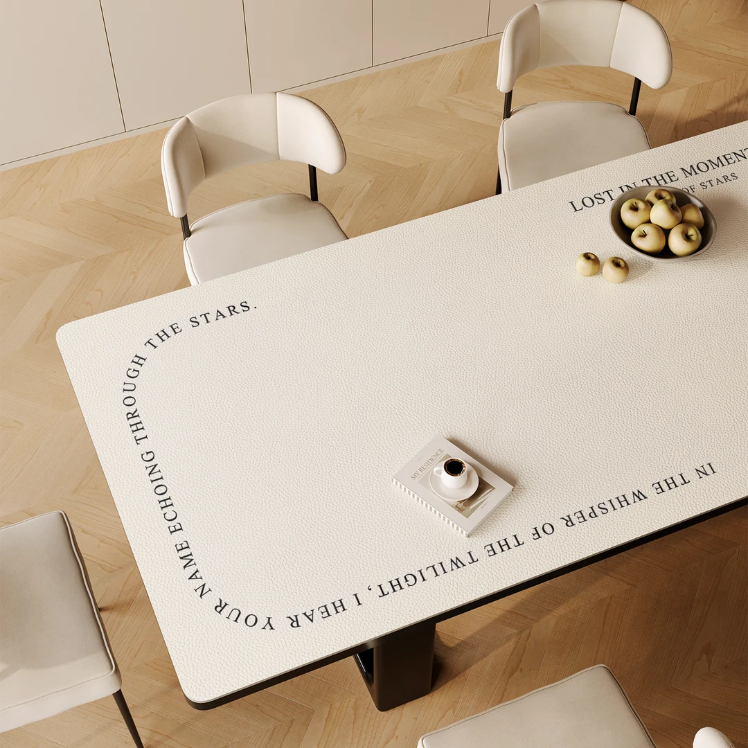 奶油风餐桌垫轻奢高级感桌布防水防油免洗耐高温茶几桌面保护垫子