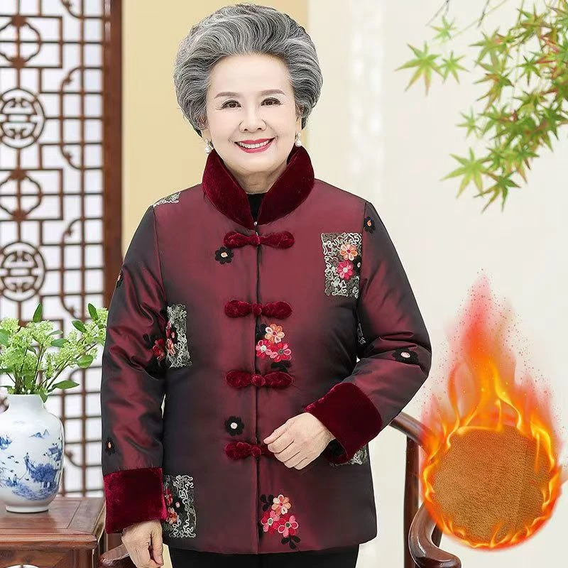 11758-老太太冬装保暖棉衣奶奶加厚棉袄外套老人加绒棉服
