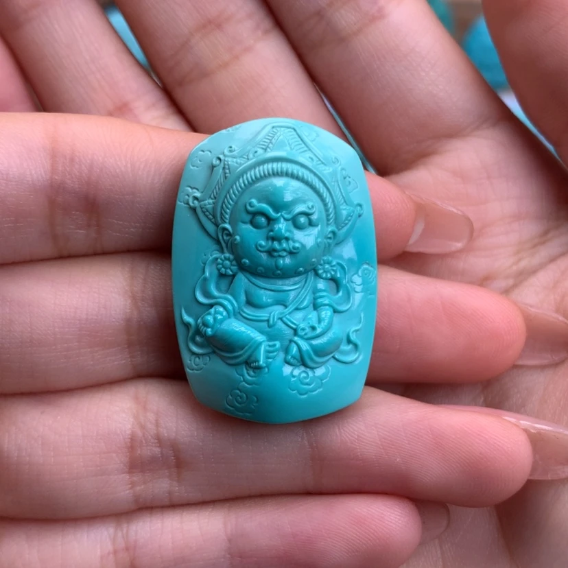 【闪购商品】绿松石雕刻黄财神未镶嵌