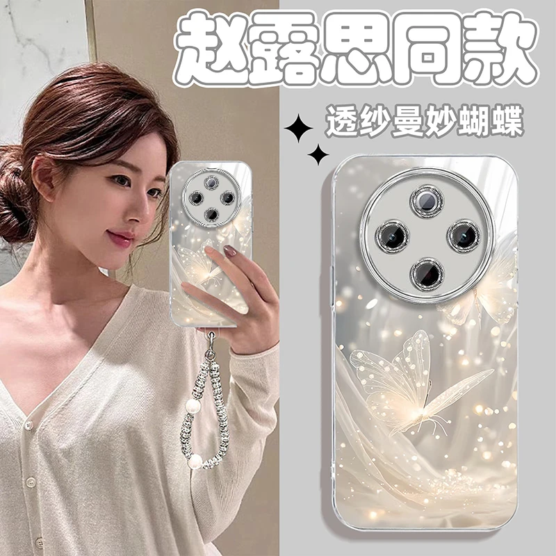 梦幻蝴蝶适用vivoy500手机壳羽纱Y200GT带镜头膜维沃Y100i保护