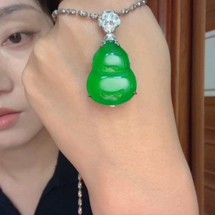 翡翠银S925镶嵌颈饰4980