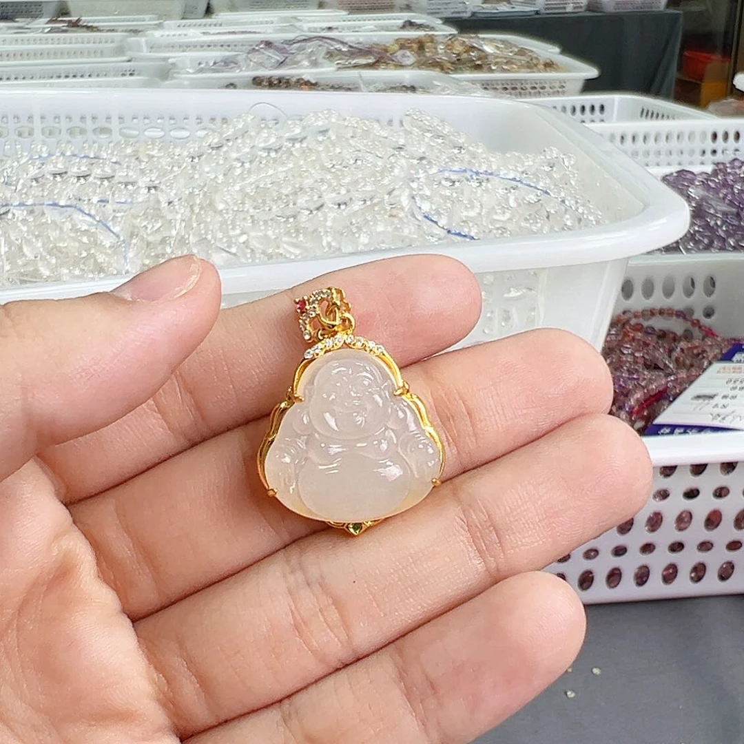 和田玉银S925镶嵌颈饰