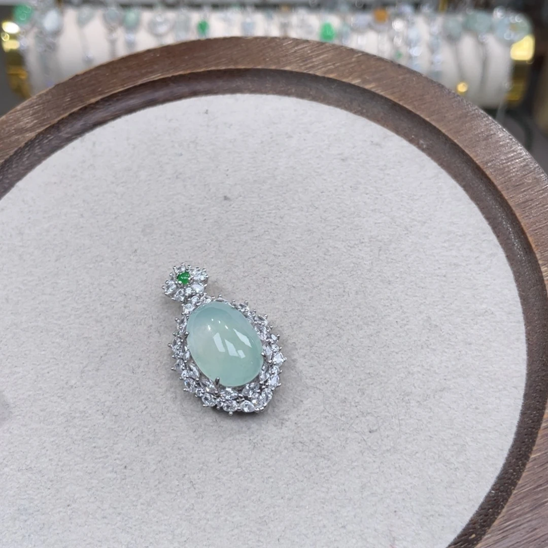 翡翠银S925镶嵌颈饰