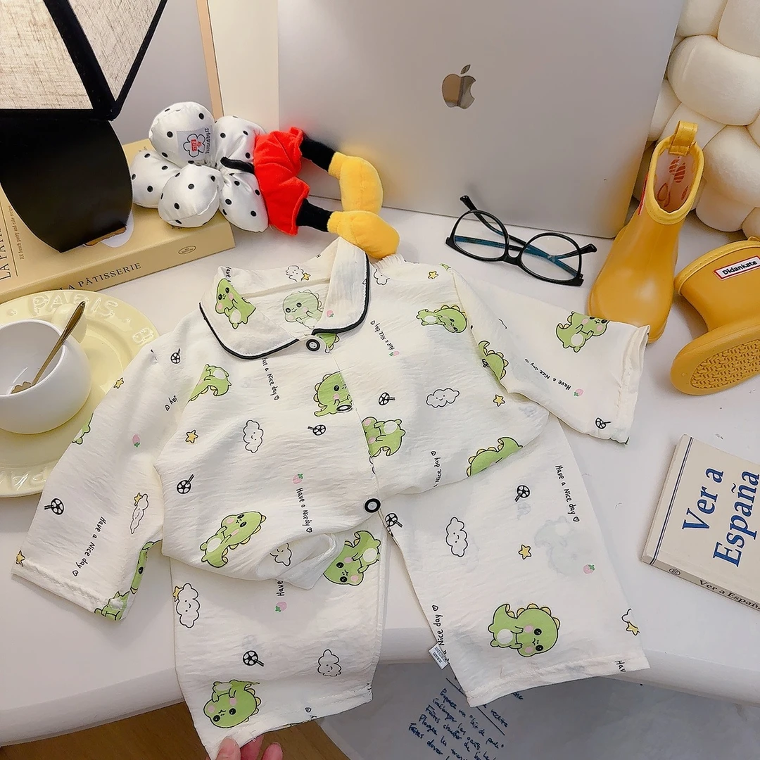 夏季儿童睡衣防蚊裤两件套男女童卡通家居服套装宝宝薄款家居服