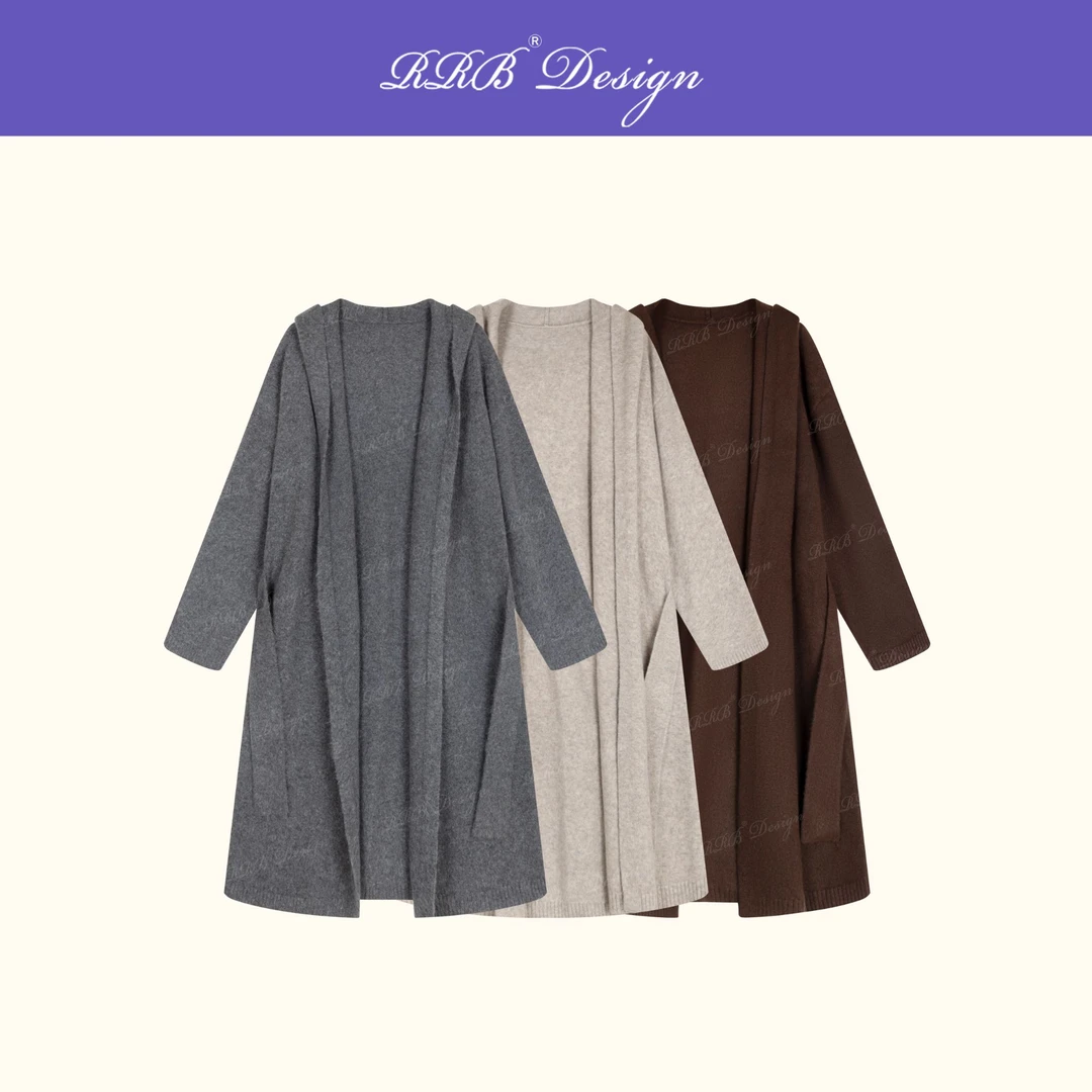 RRB Design 「随意入秋」绵羊毛糯米绒慵懒百搭长袖连帽长款外套