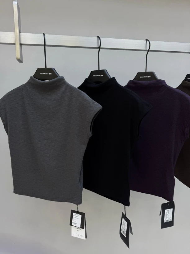 【小满服饰】简约包袖半高领常规款打底衫