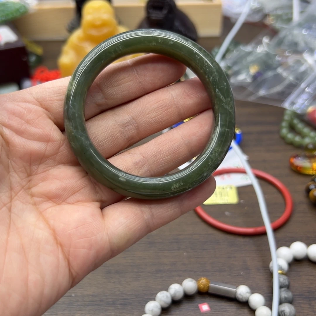 和田玉未镶嵌手镯52.5圈围926