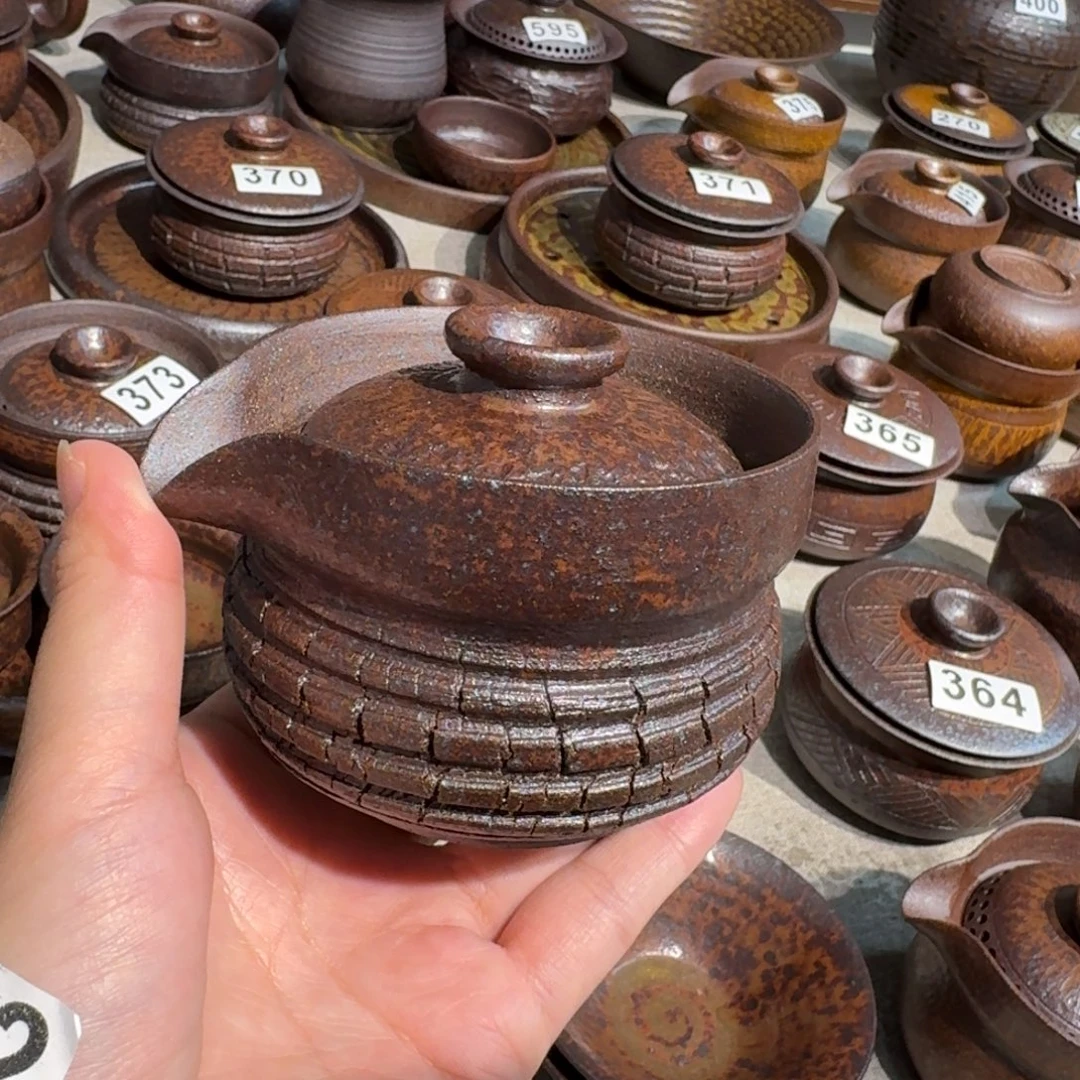 陶粗瓷茶具素色盖碗