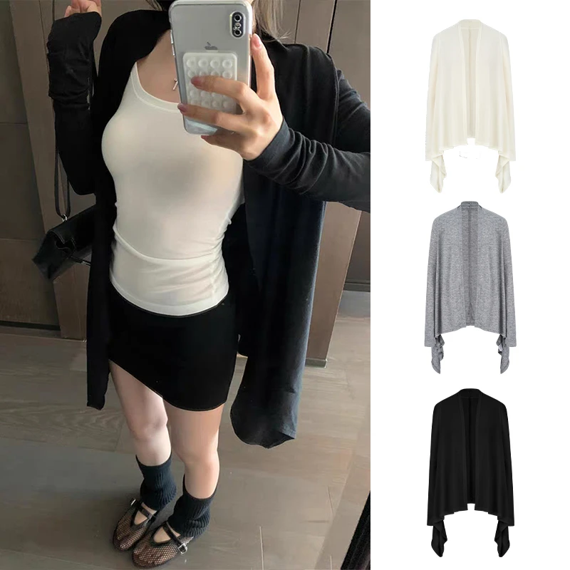 Moses Queen/魔西女王冰凉感空调衫纸片人开衫慵懒防晒外套吊带