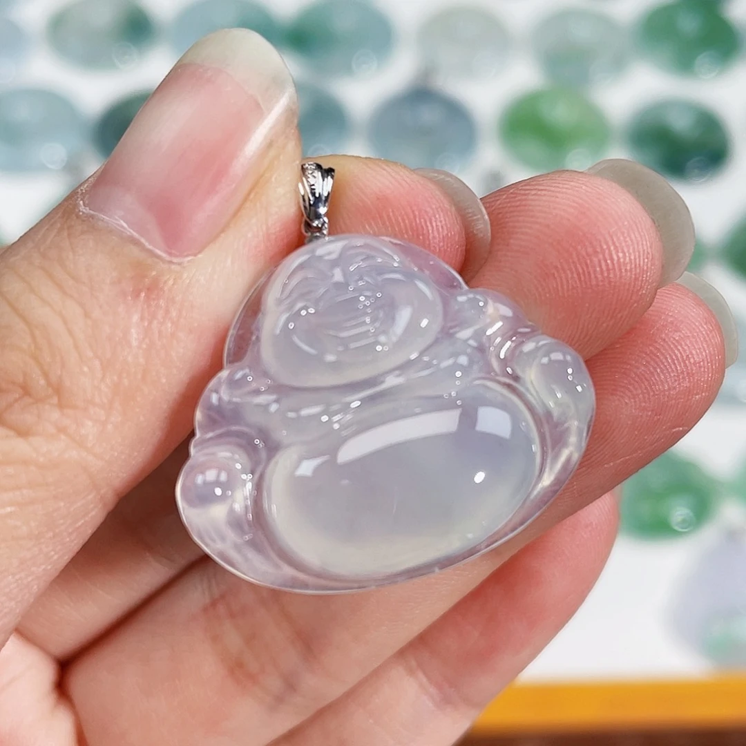 颈饰18K金镶嵌翡翠吊坠