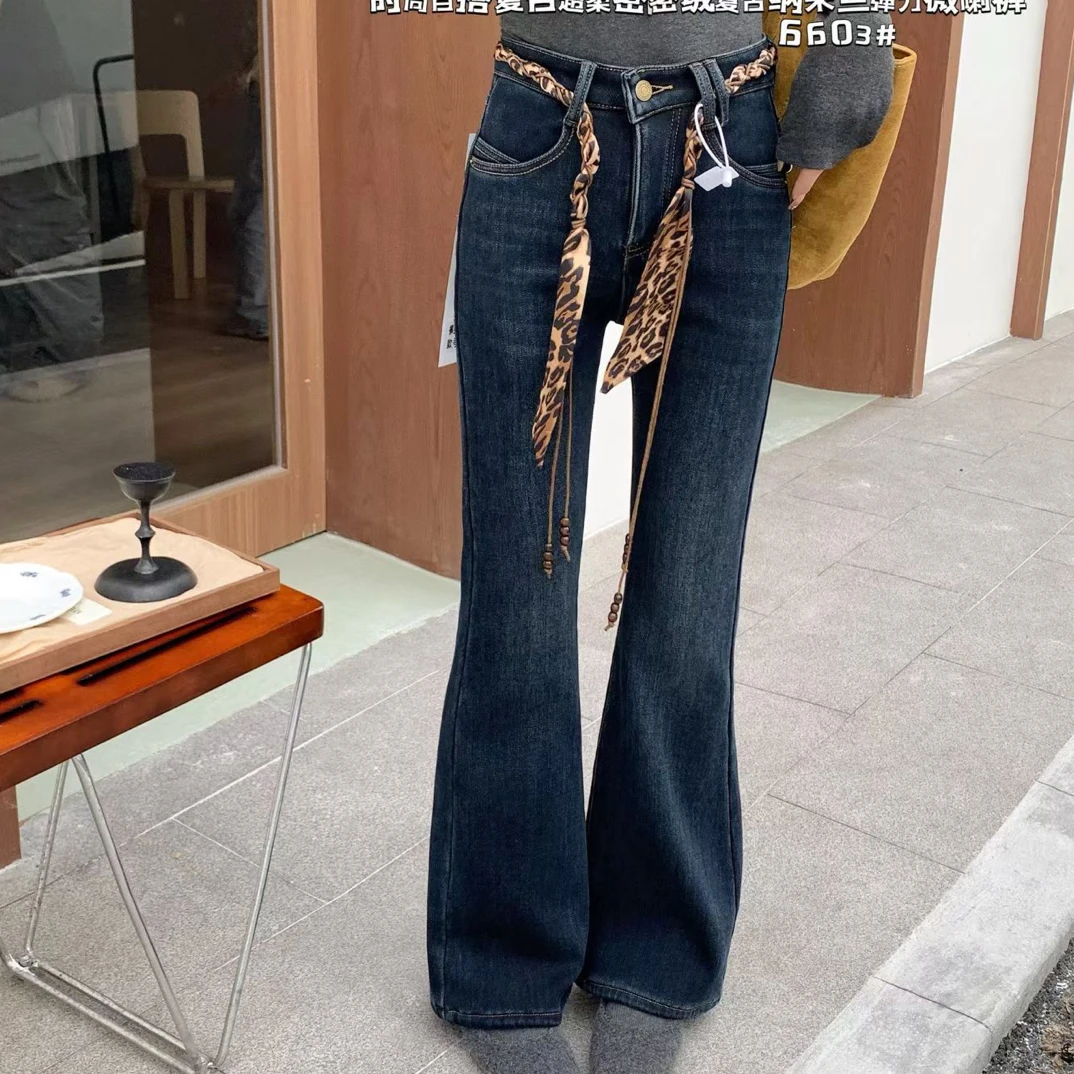 微喇牛仔裤+密密绒批发价冬季新款6603#