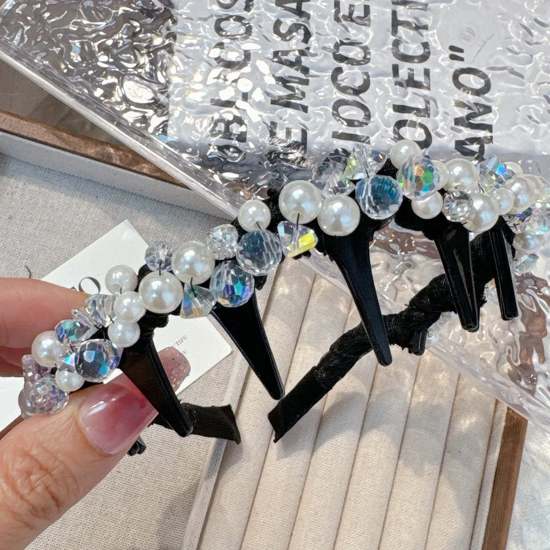 带齿倒三角黑色细款韩国欧巴家定制发箍韩国2025夏天头箍