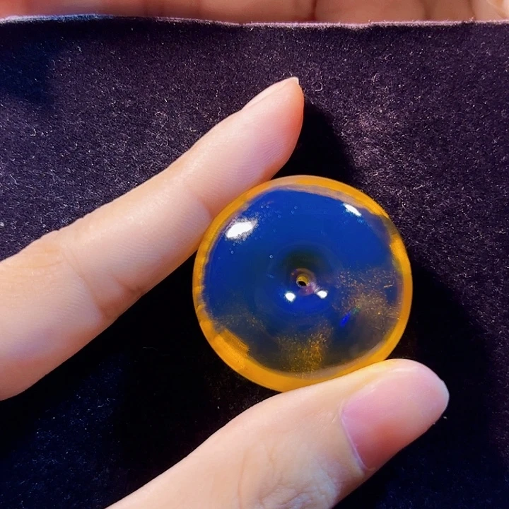 未镶嵌蓝珀珠宝奇石墨西哥蓝珀平安扣