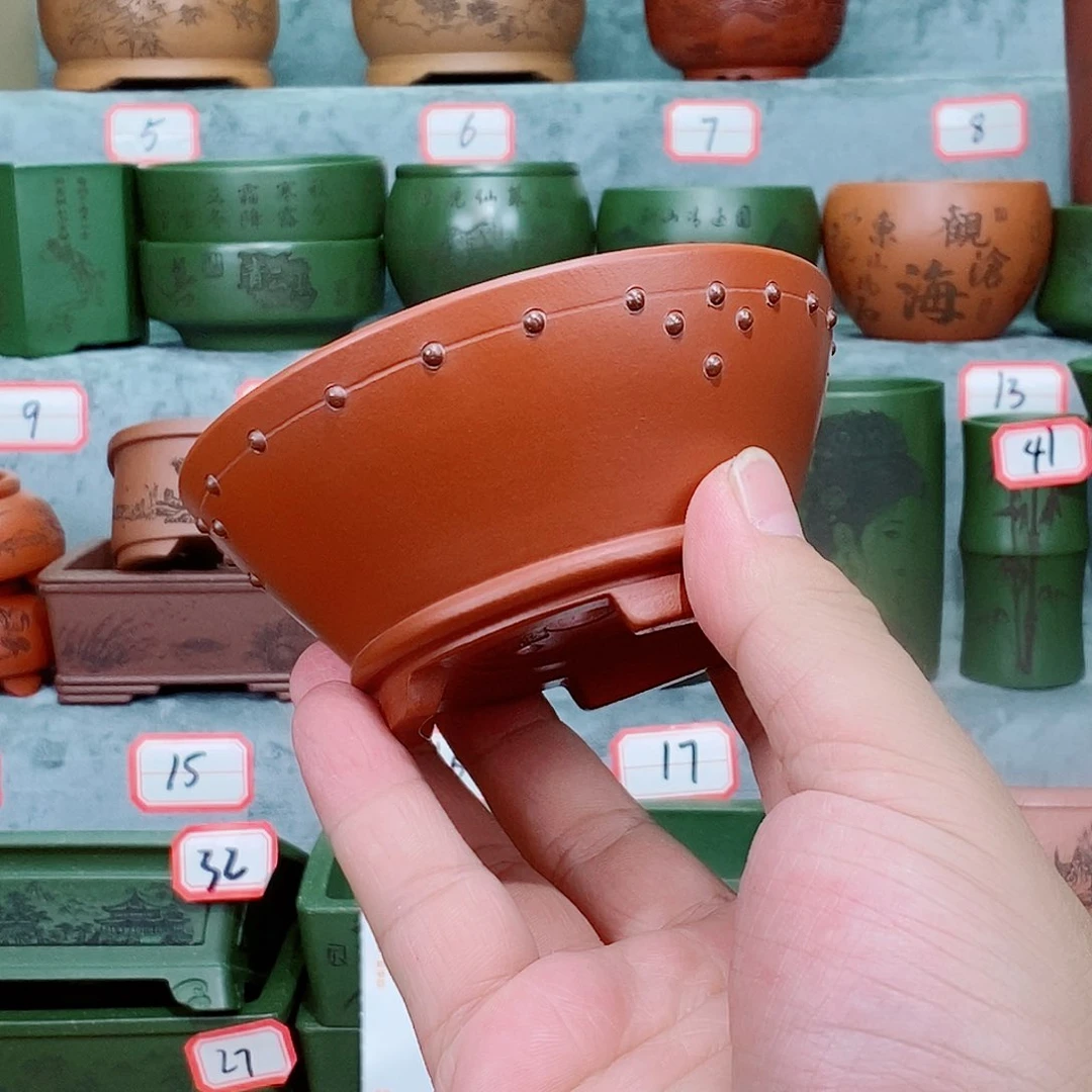 紫砂花盆我在看书