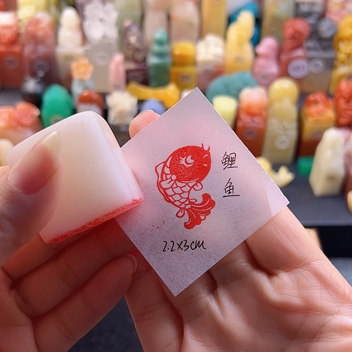 云南石印石手工定制，鲤鱼