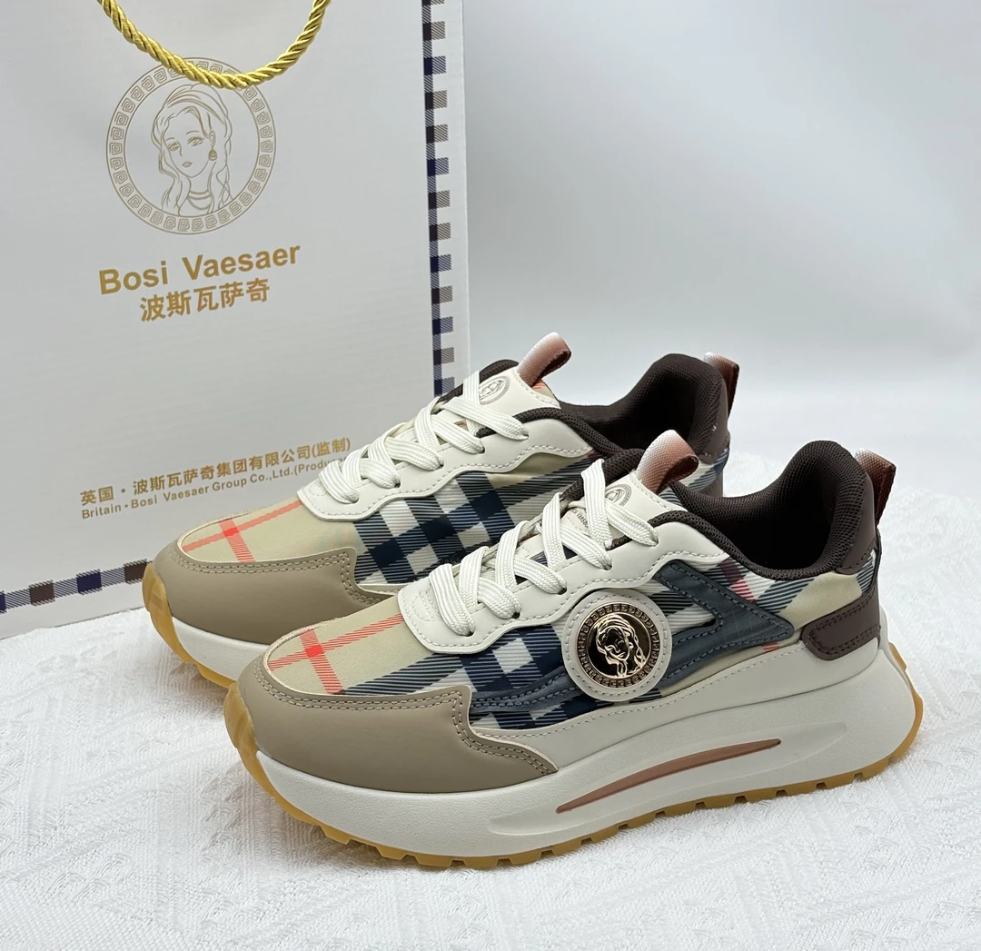 2025秋季新款Bosi Vaesacr波斯瓦萨奇棕色百搭潮流百搭轻奢时尚鞋
