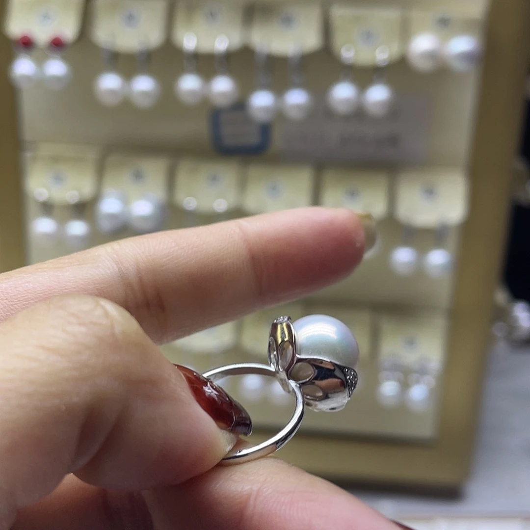 耳饰淡水珍珠银S925镶嵌