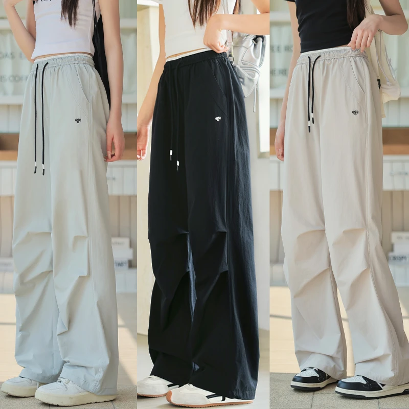 骄骄虎女童夏季薄款工装裤速干裤子2025新款初中生高中生长裤7212