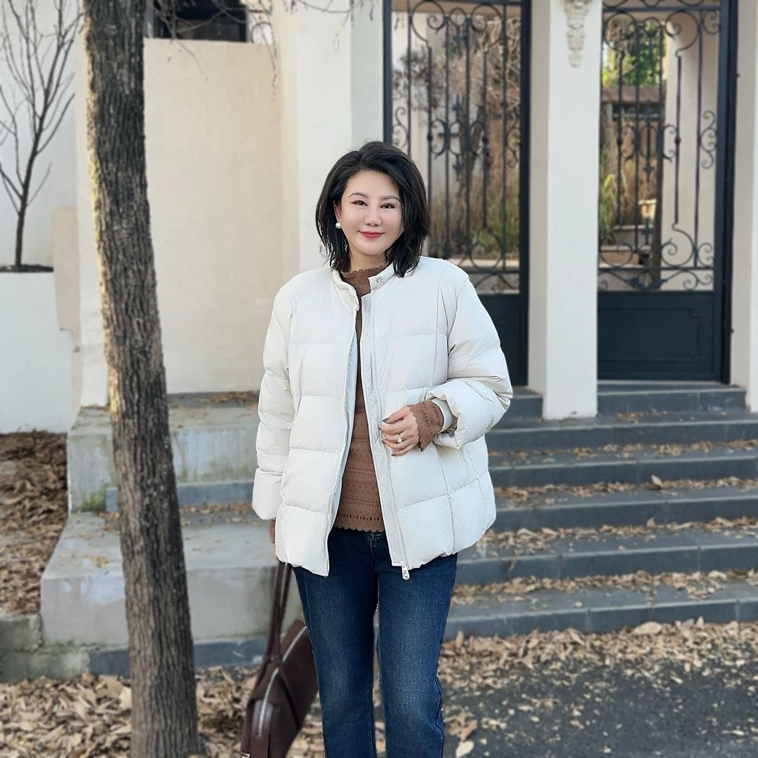 微胖女装【雪域泡芙】50白鸭绒泡芙羽绒外套百搭新款韩系外套1120