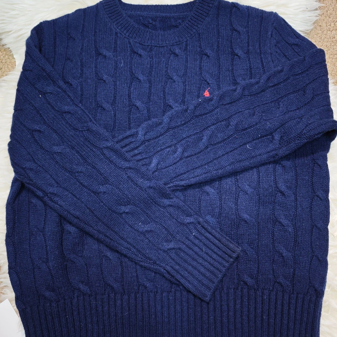 911重工绞花圆领羊毛衫网红韩版休闲加厚