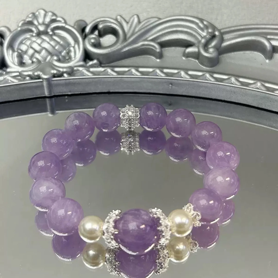 合成金属手链 明晨紫月 薰衣草紫水 12m