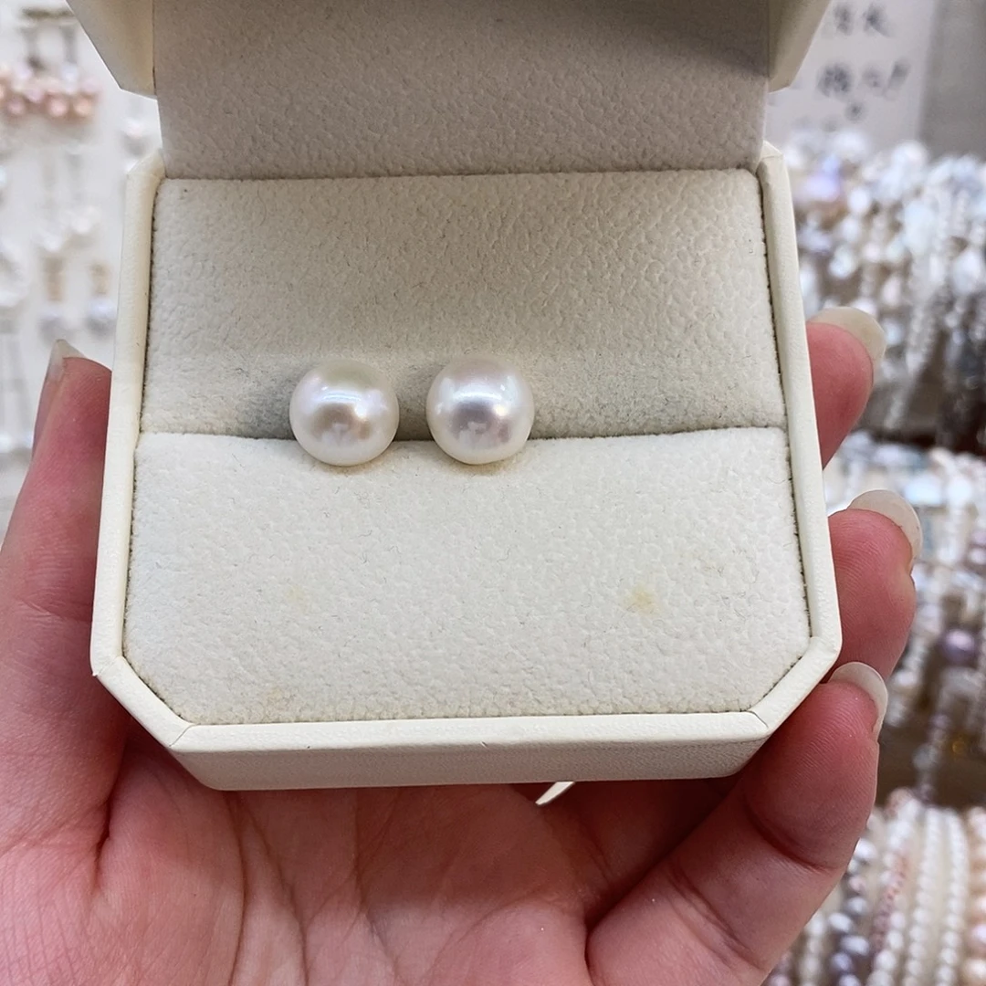 淡水珍珠耳饰银S925镶嵌
