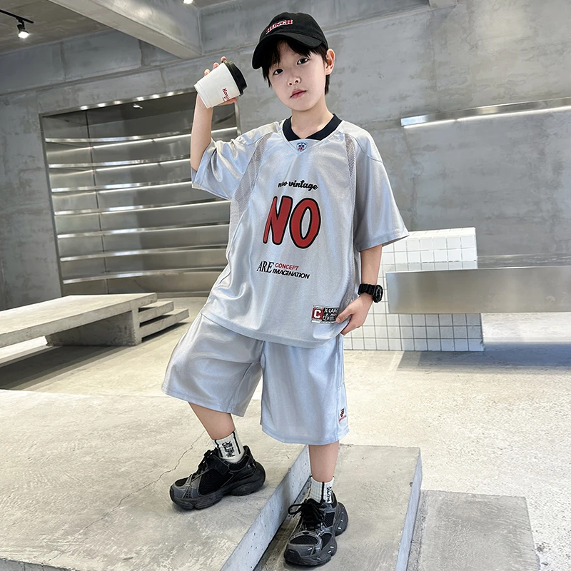 男童篮球服套装2025新款速干儿童短袖男孩夏季中大童运动球衣7030
