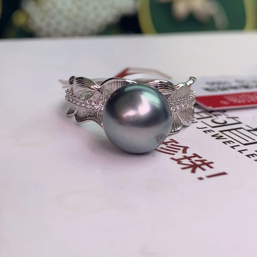 银S925镶嵌戒指海水珍珠