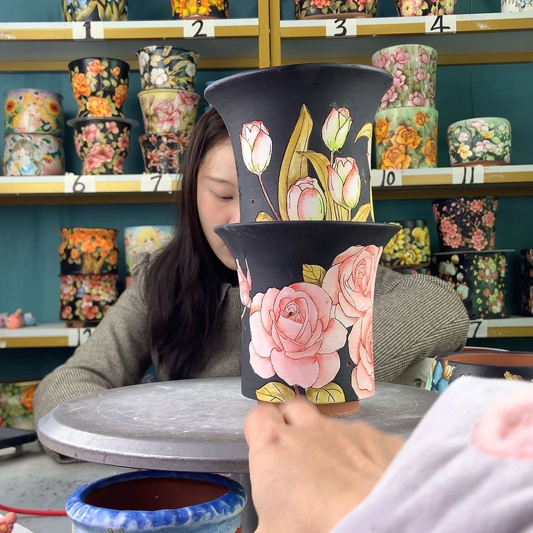 陶景德镇手工花盆413