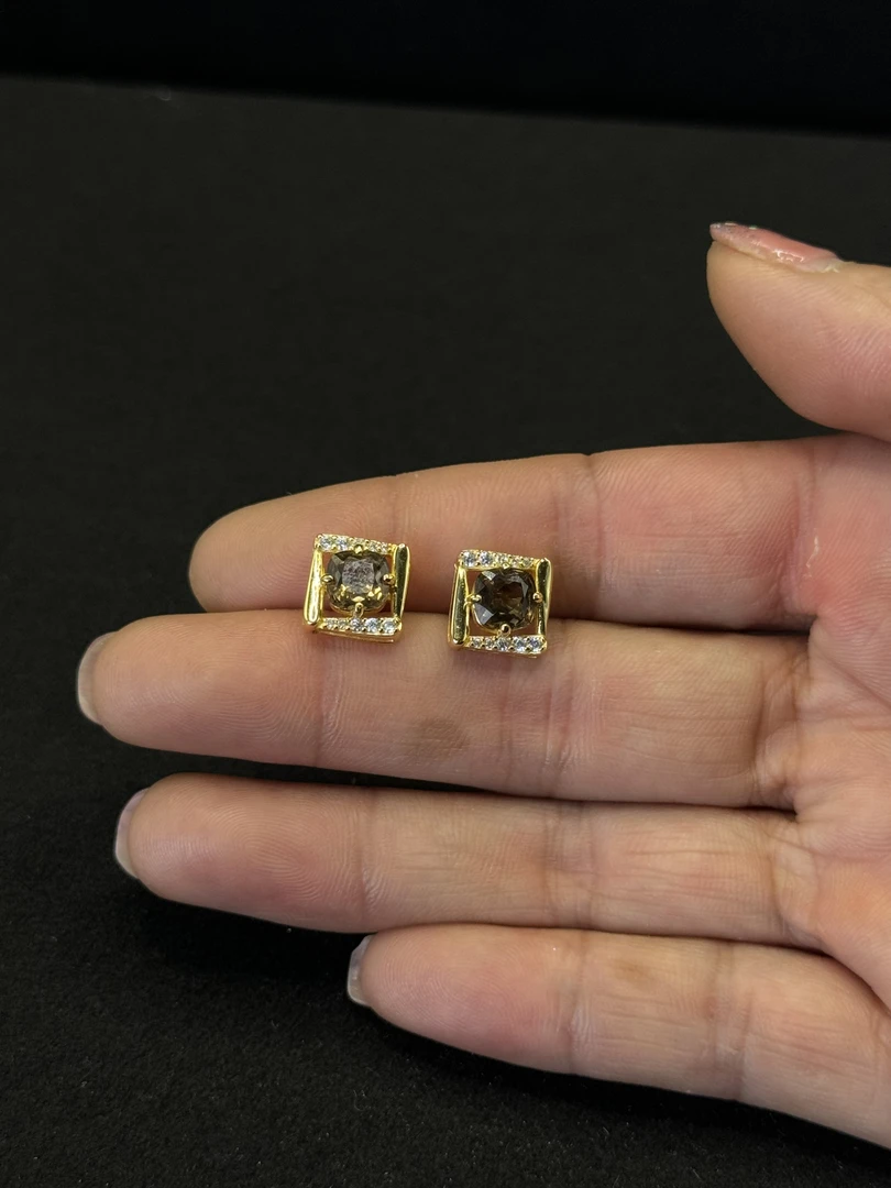 925银耳饰 阿布桑布 原创 设计 925银 镀 24K金新款耳钉