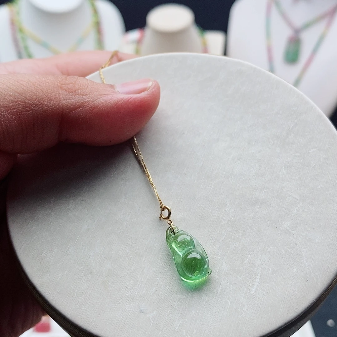 吊坠(不含链)碧玺18K金镶嵌碧玺吊坠