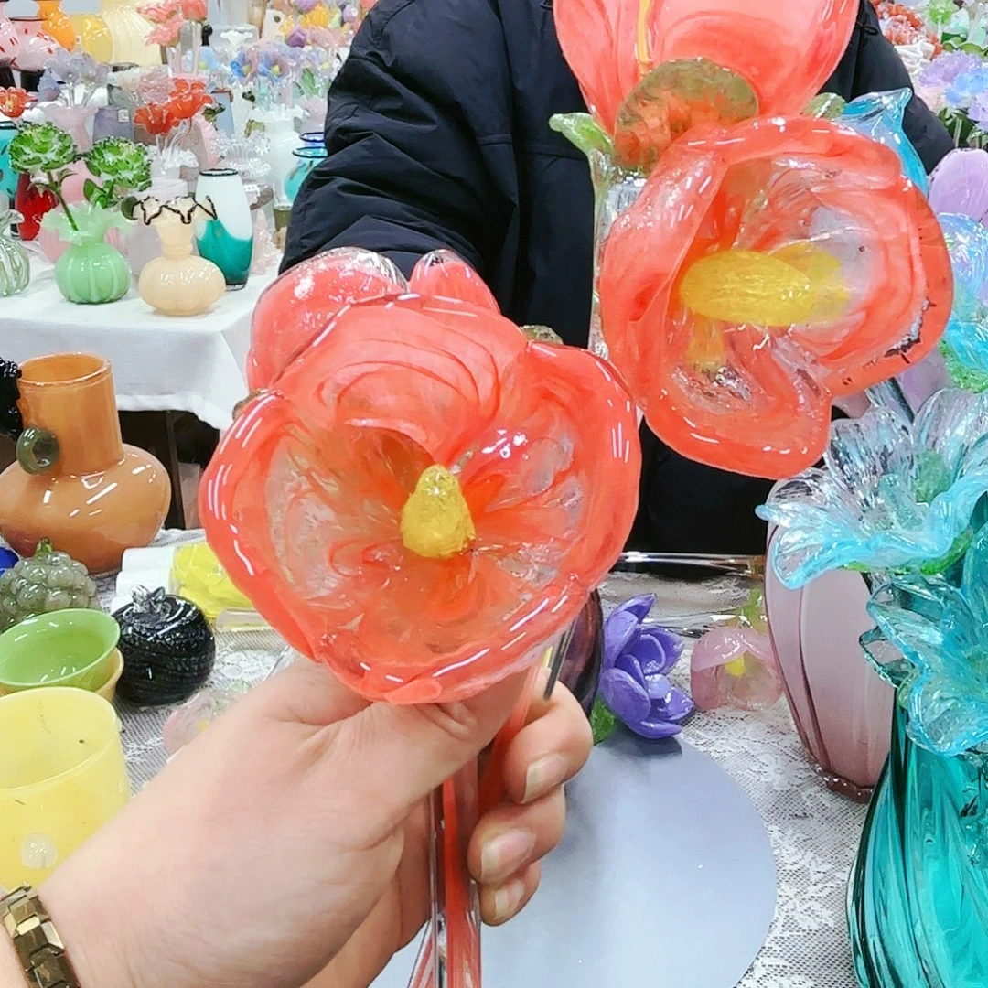 瑕疵福利不退不换琉璃花瓶艺术品